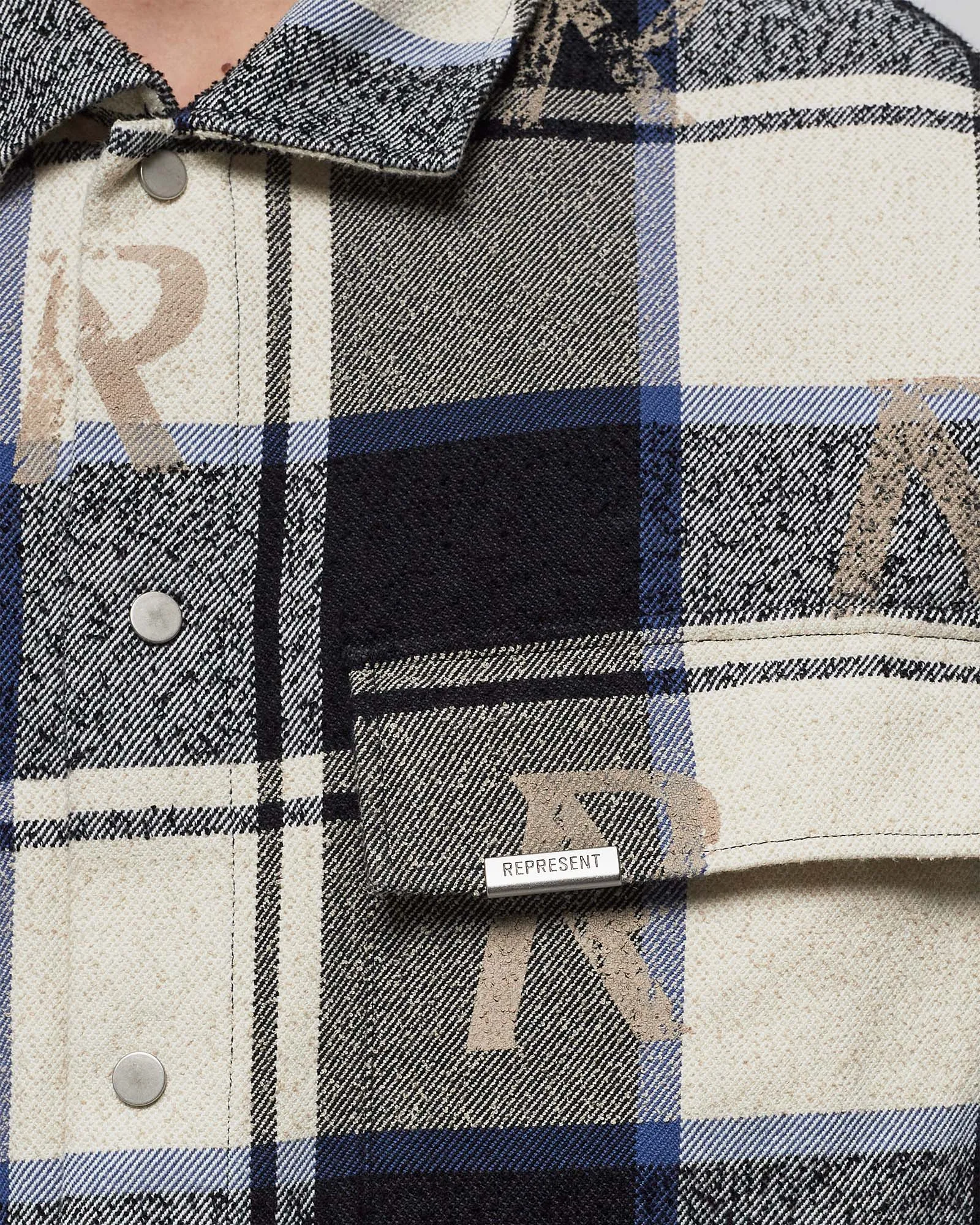 Represent ALL OVER INITIAL FLANNEL SHIRT