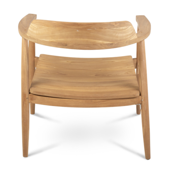 KARWEI fauteuil Kennedy naturel bruin teak hout met armleuning