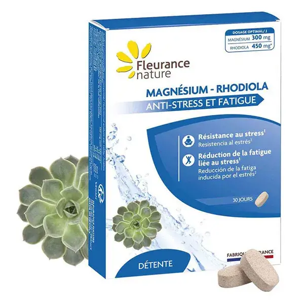 Fleurance Nature - Magnésio - Rhodiola de Magnésio - 30 comprimidos