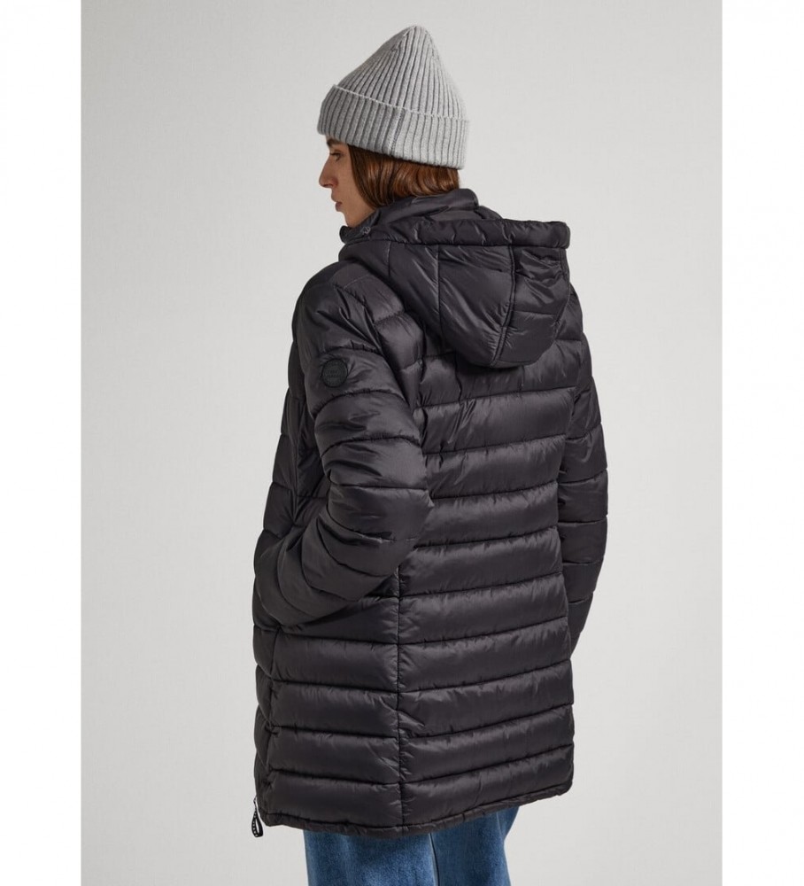 Casaco longo preto Maddie da Pepe Jeans
