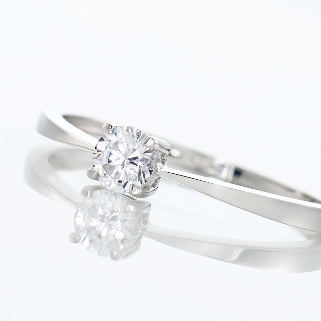 Bague Solitaire Abriel Or Blanc Oxyde De Zirconium