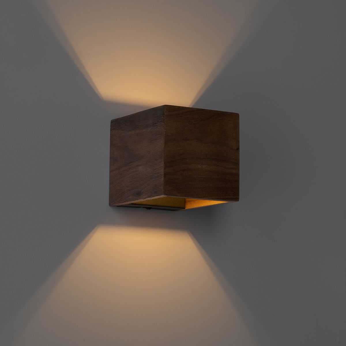 Smart wandlamp walnoot hout incl. Wifi G9 - Transfer