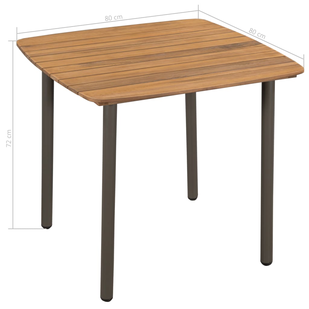 Mobilier à dîner d'extérieur 5 pièces bois d'acacia solide et acier
