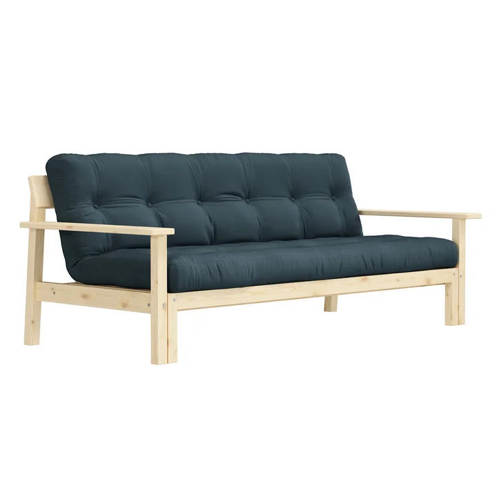 Karup Design - Unwind Schlafsofa, Kiefer natur / petrolblau (757)