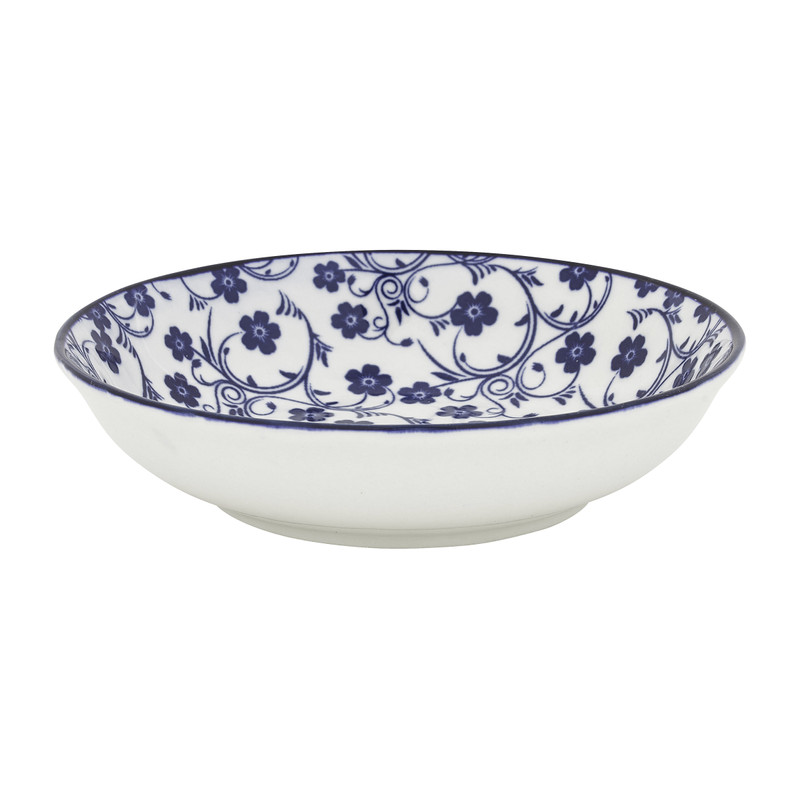 Schaaltje blue print - flowers - ⌀14 cm