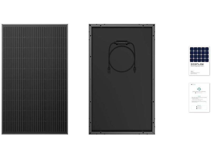 EcoFlow Solarpanel Monokristalin Modul, MC4, Rigid, 100 W, MC4 Kompatibles Solarmodul mit hocheffizienten monokristallinen Zellen