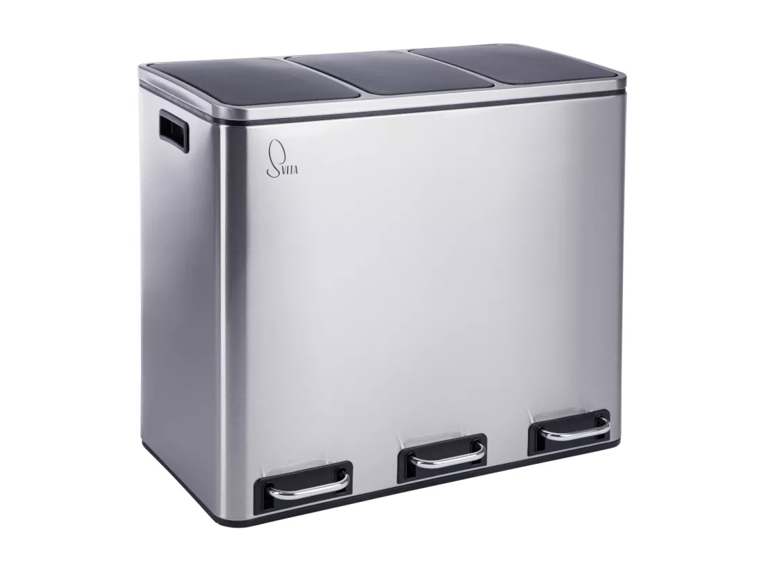 Poubelle à pédale 54L en inox
