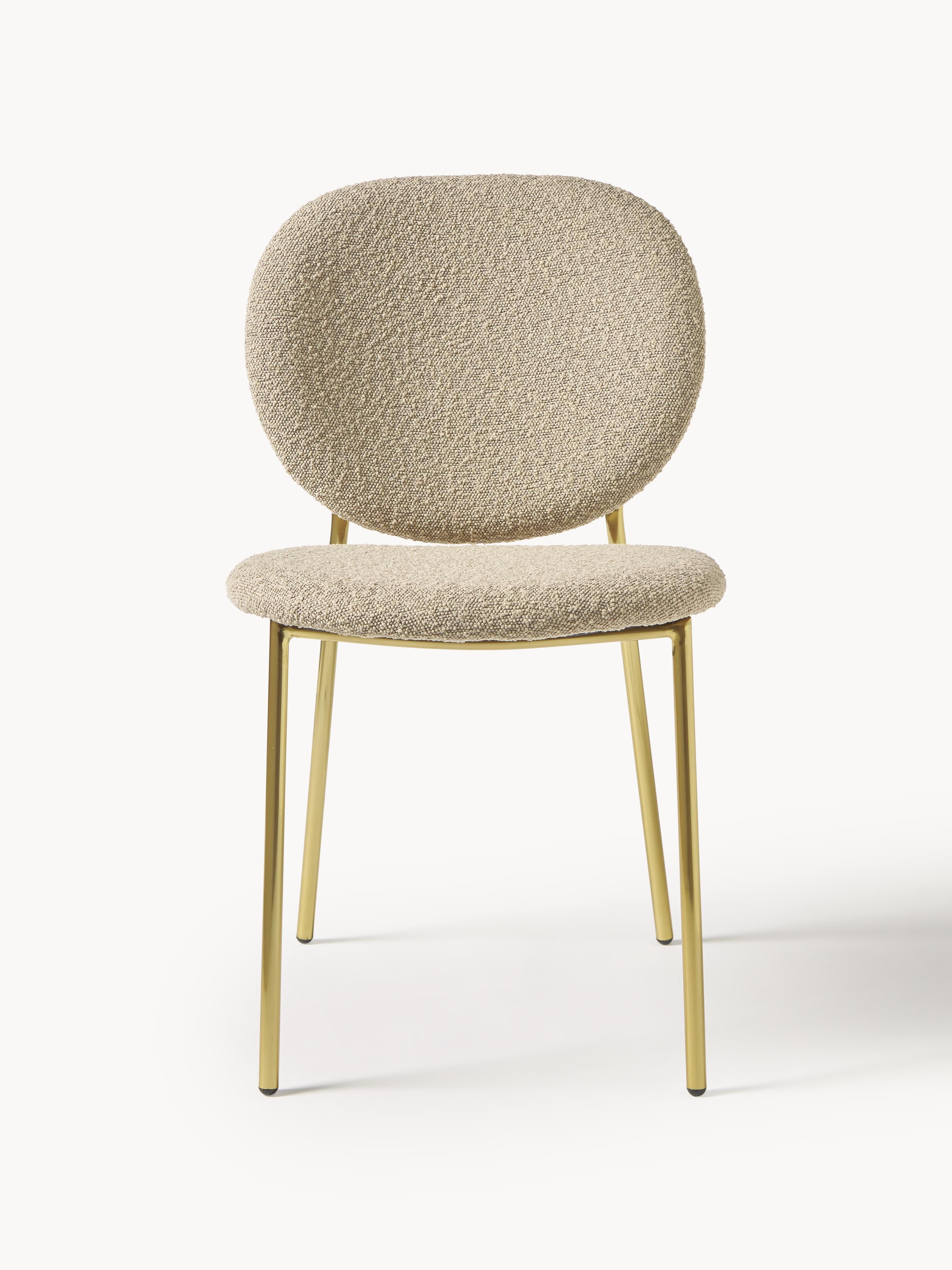 Bouclé gestoffeerde stoelen Ulrica, 2 stuks