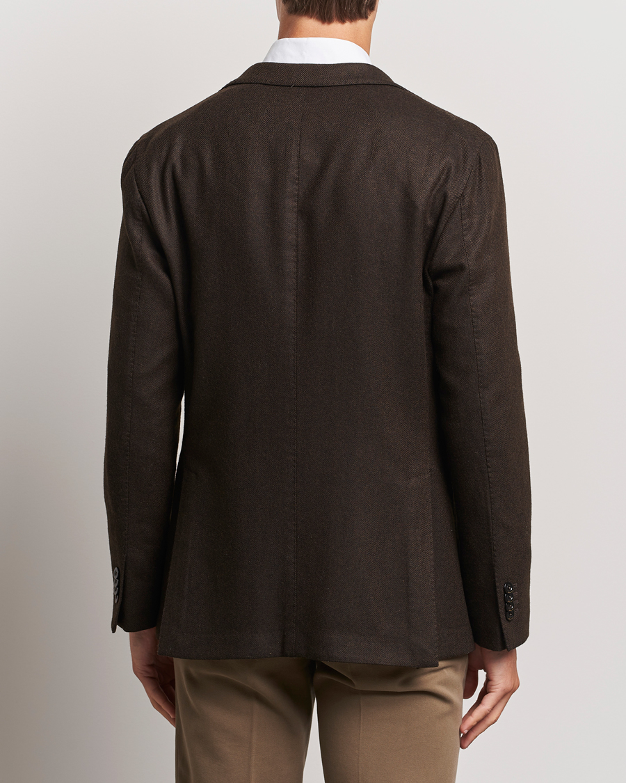 Boglioli K Jacket Wool Herringbone Blazer Dark Brown