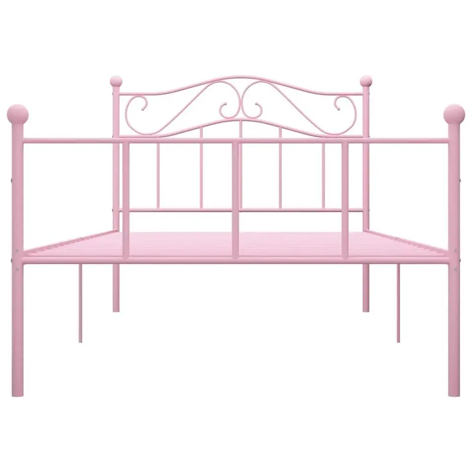 vidaXL - Bed frame - Roze - Metaal - 90 x 200 cm