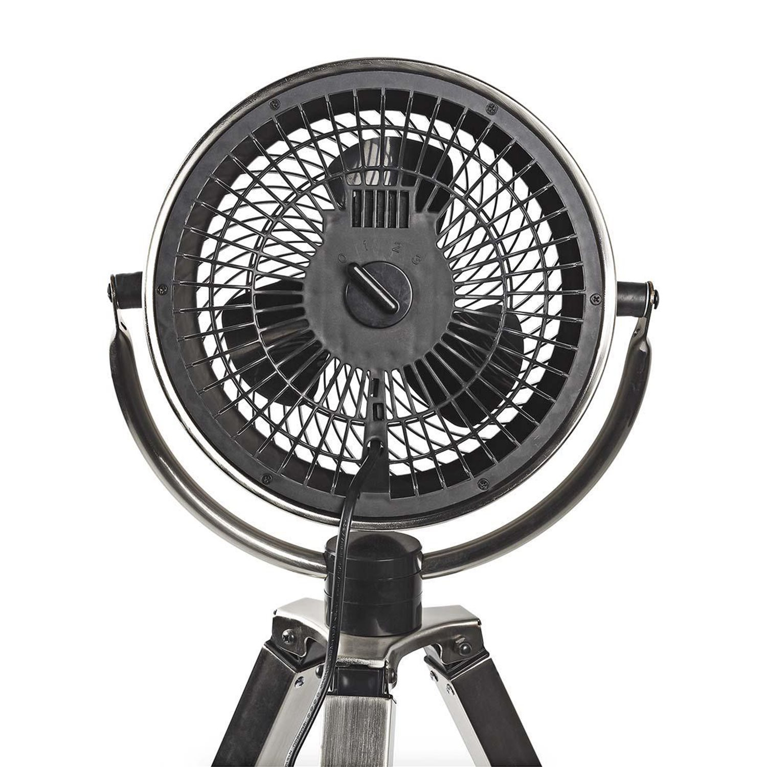 10 Zoll 45W Dreibein Ventilator Tripod Lüfter im Retro Look mit 3 Stufen Verstellbar 90-130cm (FNTR20CMT10) - Metall