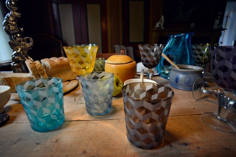 POLSPOTTEN Multicolour Blocks glas set van 6
