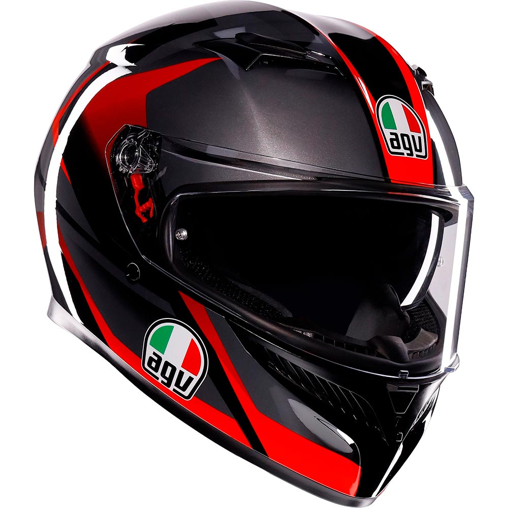 AGV - Casque K3 Striga Noir / Gris / Rouge