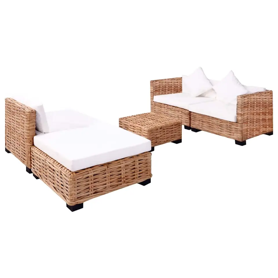 vidaXL - Bankset - Bruin - Rattan