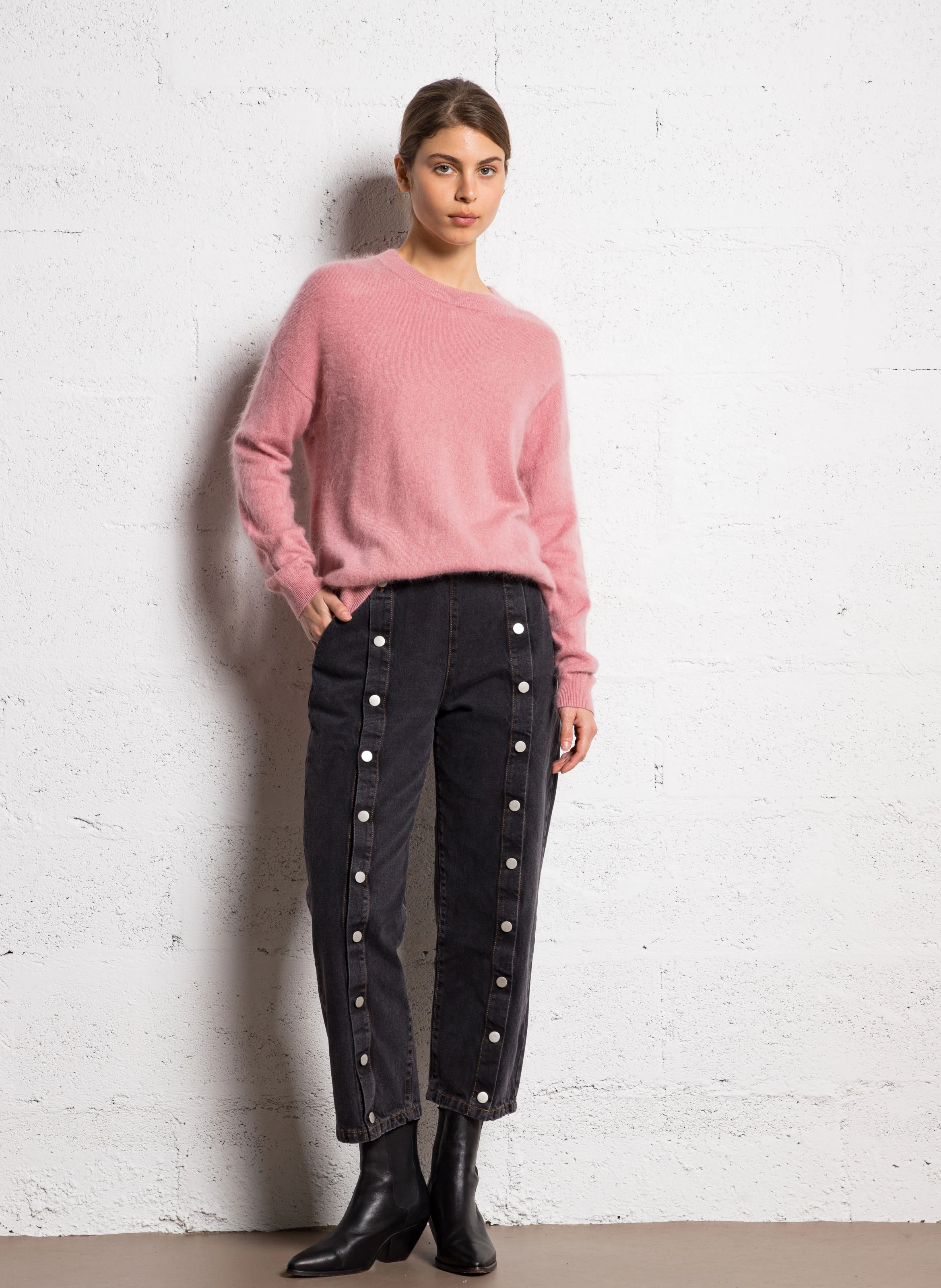 Jean cropped en coton | Noir