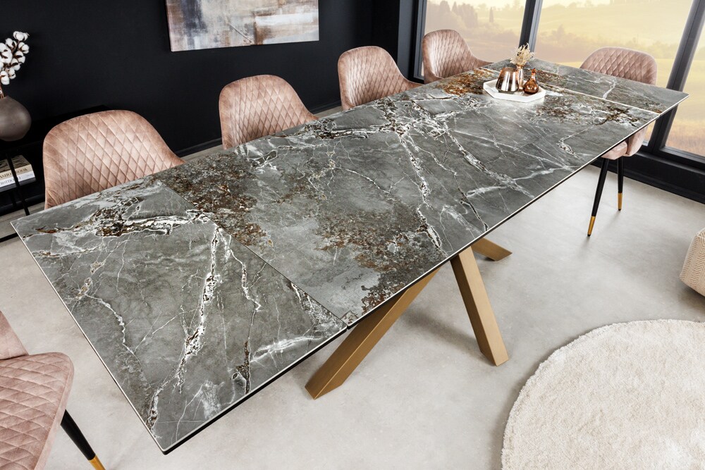 riess-ambiente Esstisch MARVELOUS - 180-220-260cm weiß Marmor Keramik made in Italy Ausziebar