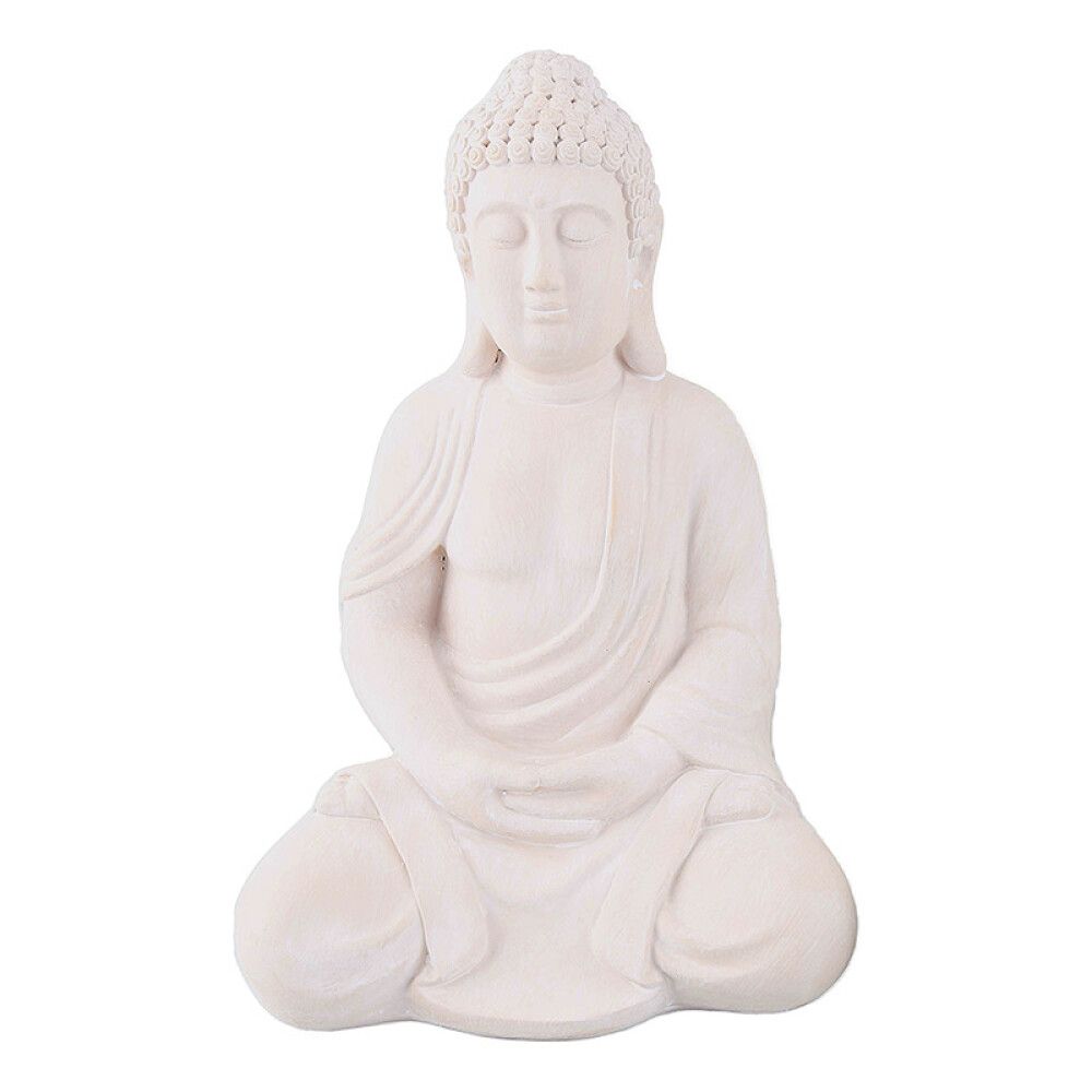 HAGEDEKORASJON BUDDHA SITTENDE 30CM LYSGRÅ