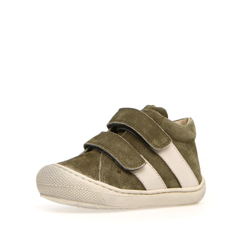 Naturino Naturino Macks Supersouple Velcros Nubuck Kaki-Blanc