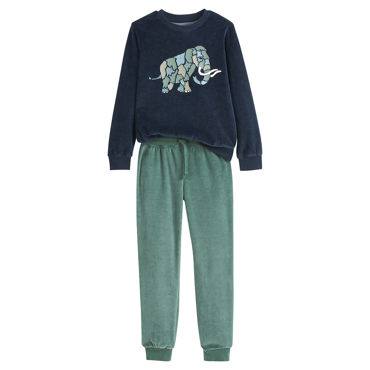 COLEÇÕES LA REDOUTE<br>Pijamas de veludo com motivo de mamute