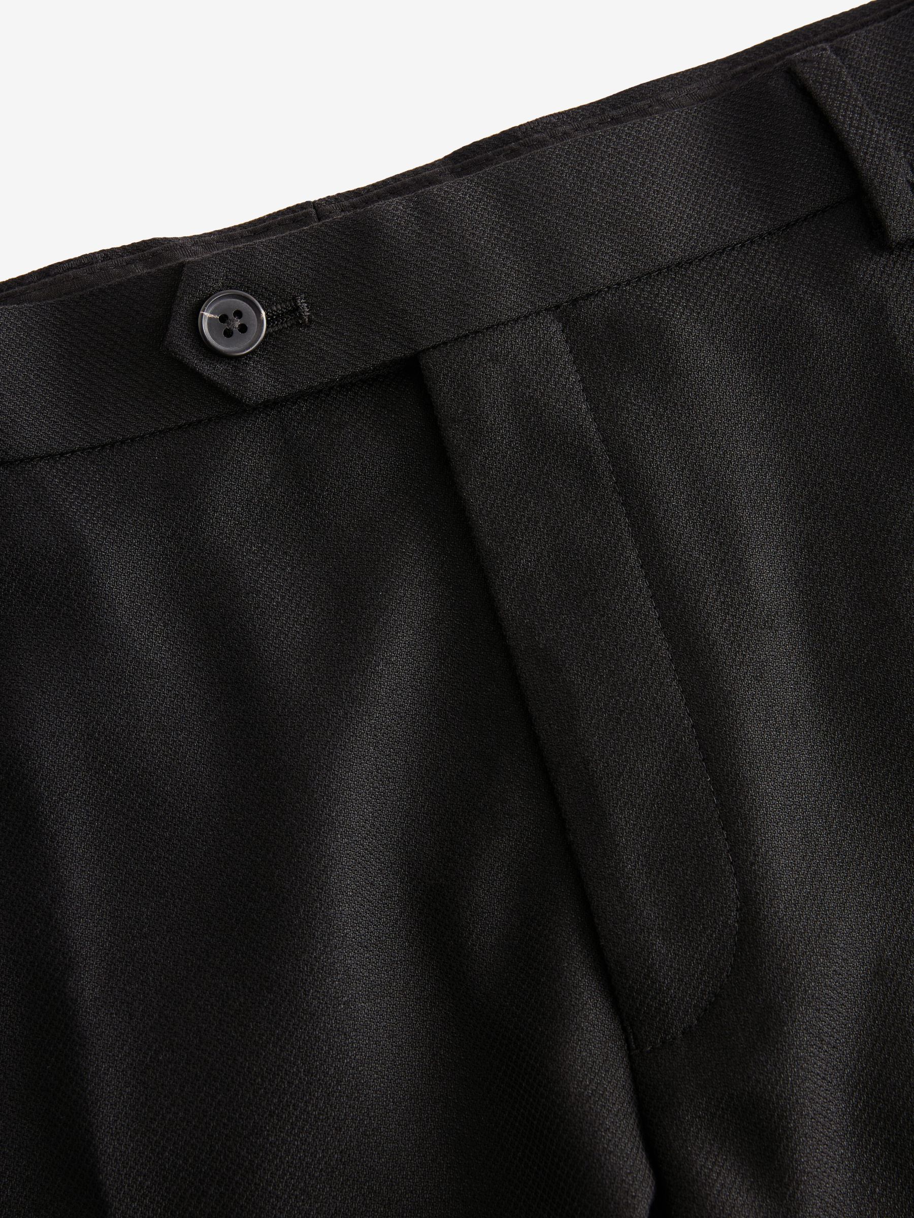 Zwart - Slim Fit - Kostuum met textuur: broek