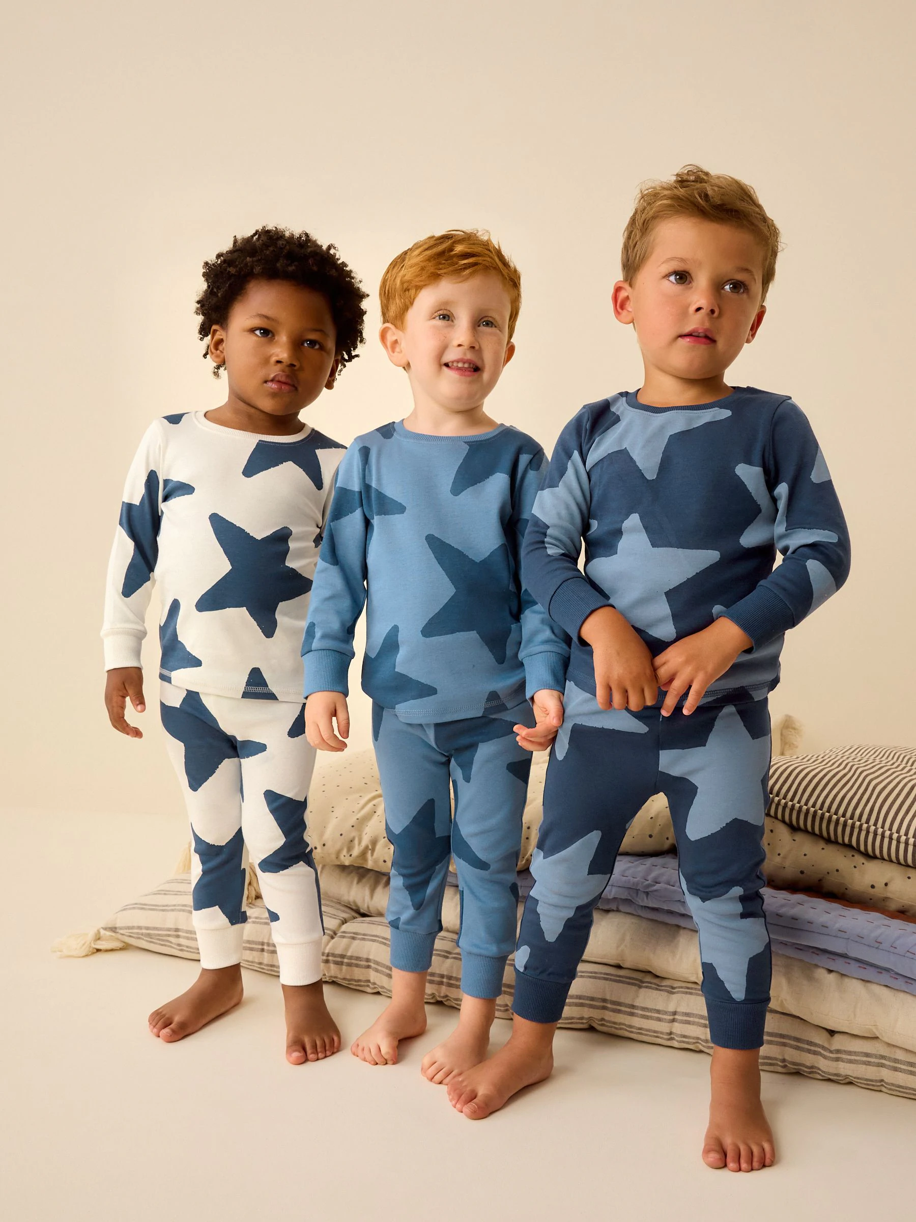 Blauw/marine - Verpakking van 3 knusse pyjama's (9 mnd-10 jr)