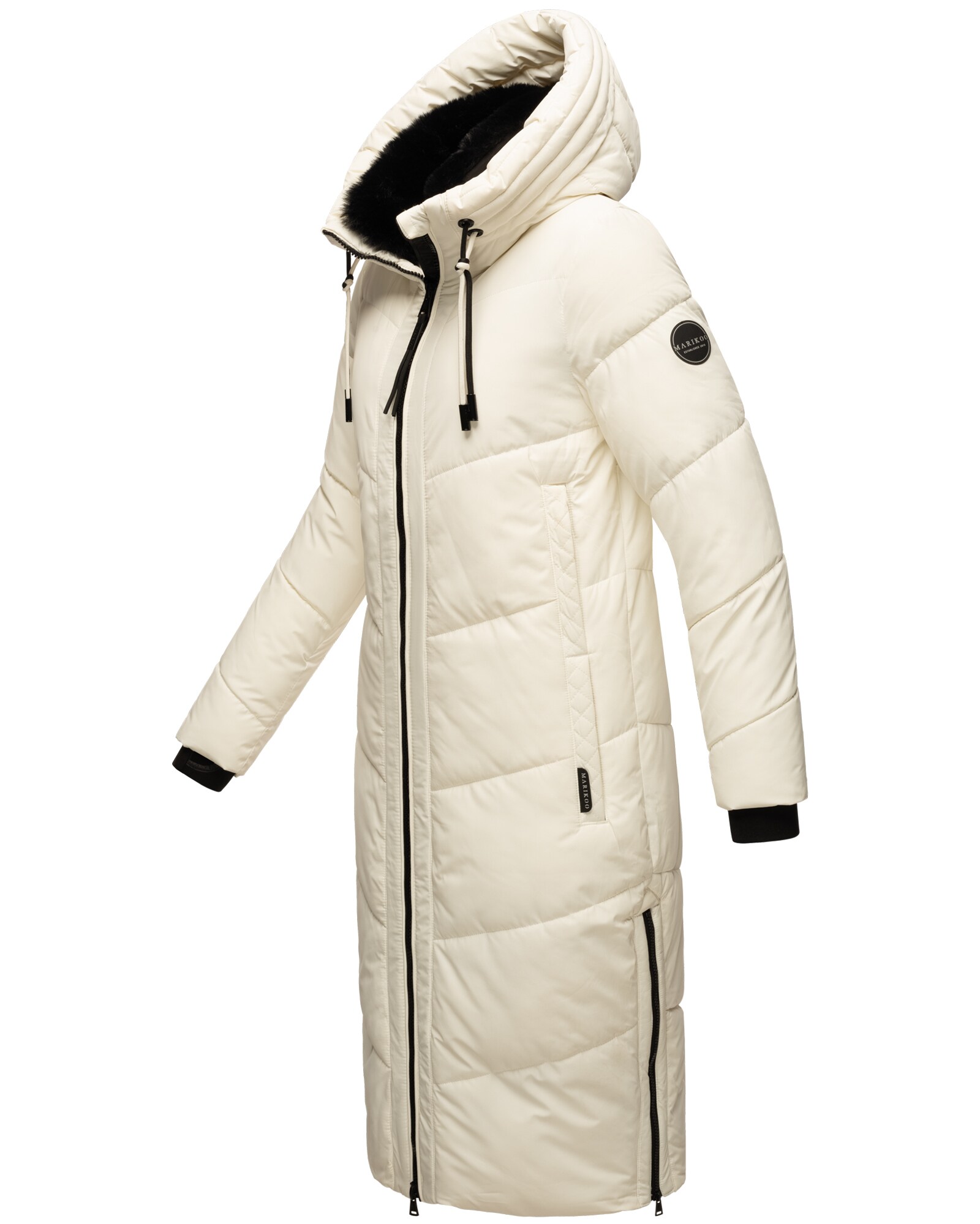 MARIKOO Damen Winter Steppmantel Stepp Jacke Mantel Parka warm mit Kapuze Nadaree