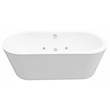 Marho Aquero whirlpool ligbad vrijstaand 170 x 80 cm acryl glans wit met waste chroom