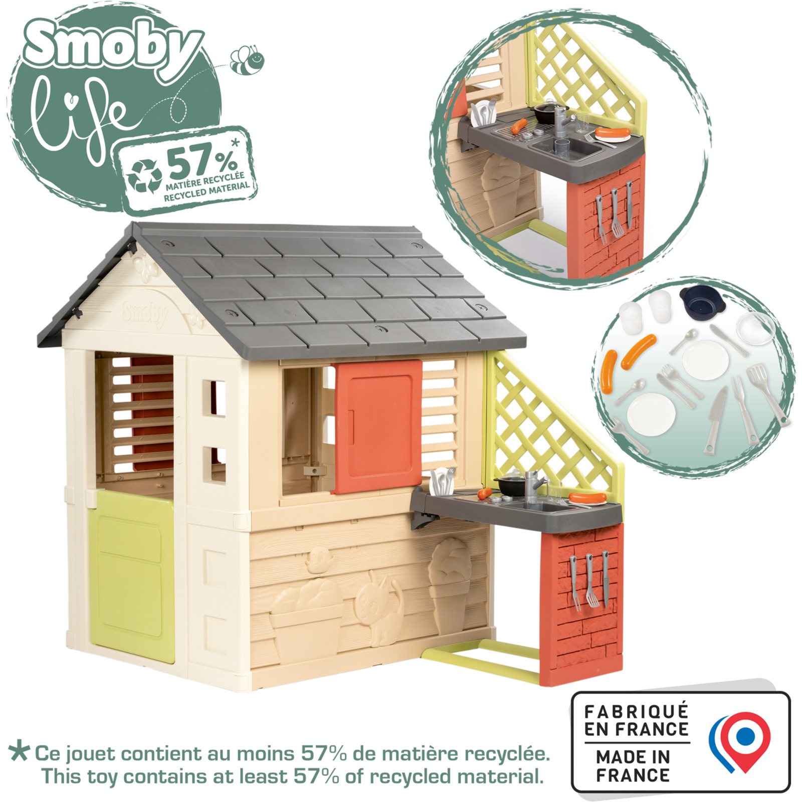 Smoby Nature Haus mit Küche natur