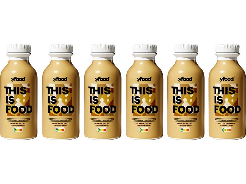 YFOOD Trinkmahlzeit Salted Caramel 6 x 500 ml Trinkmahlzeit mit Proteinen, Vitaminen & Mineralstoffen