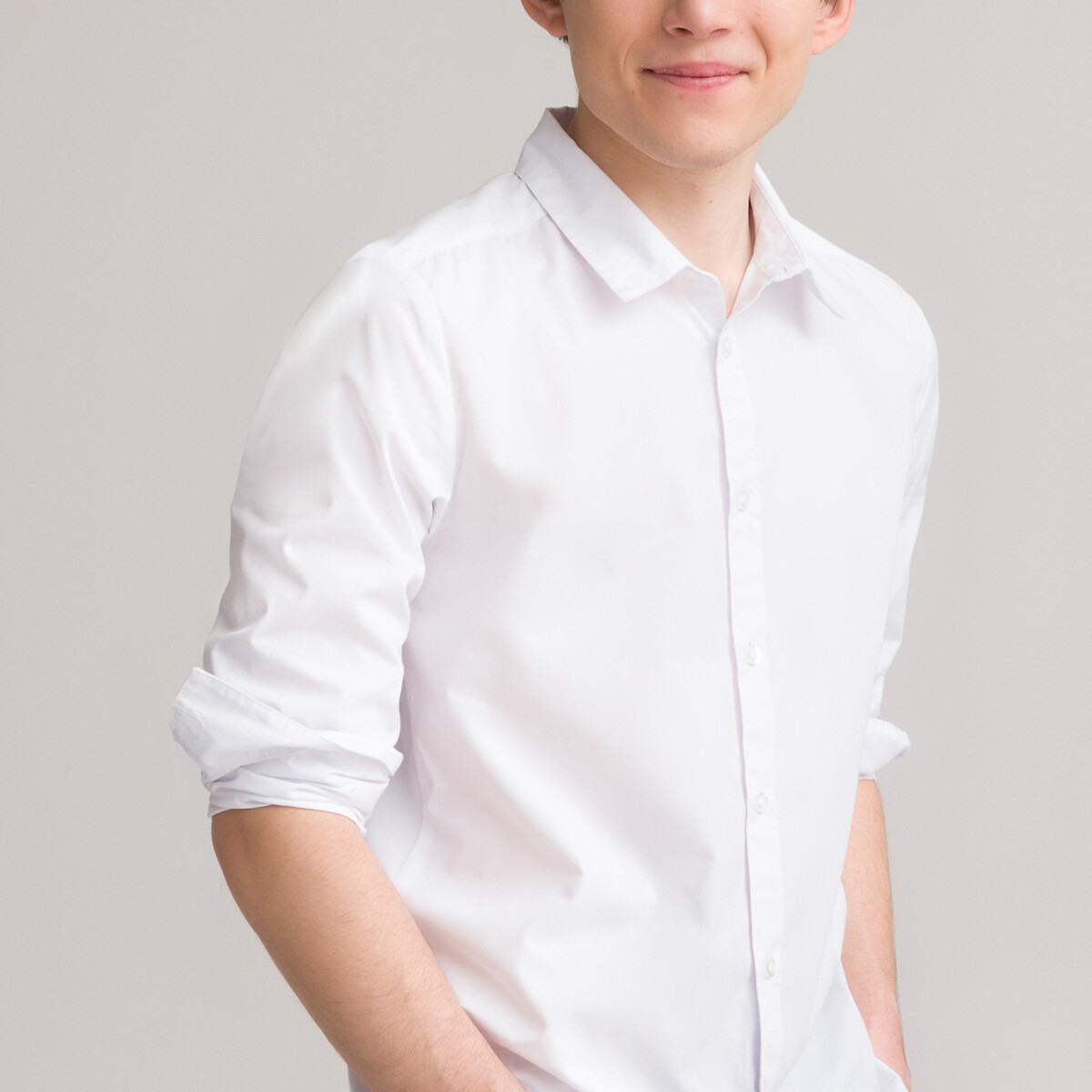 COLEÇÕES LA REDOUTE<br>Camisa branca de manga comprida