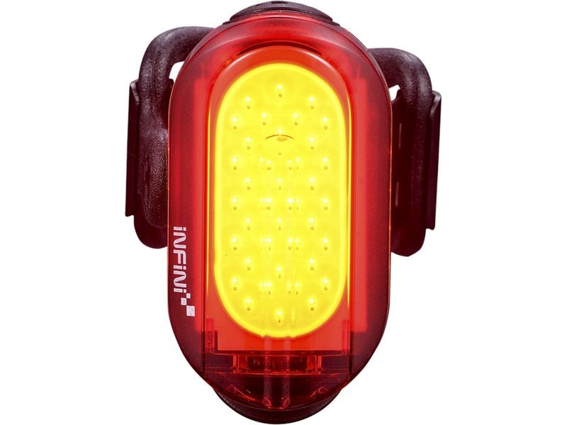 Infini Beleuchtungsset Olley V2, Schwarz Wiederaufladbares Fahrradlicht-Set mit 100 / 30 Lumen Leuchtstaerke