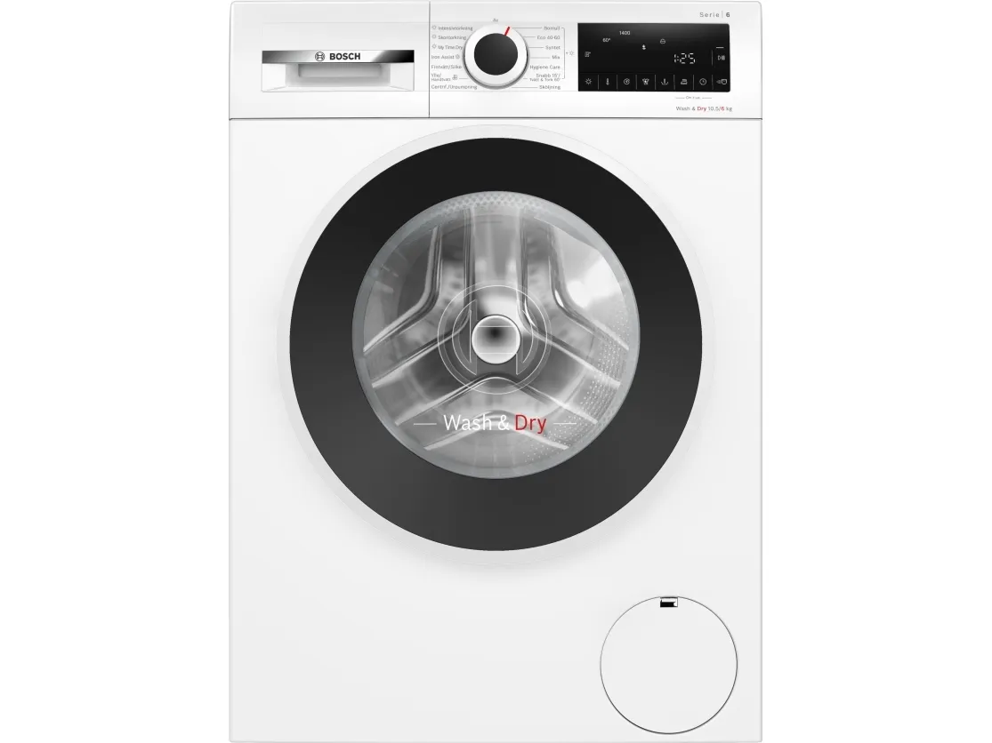 Bosch Serie | 6 WNG2540LSN - Vaske-/ tørremaskine - Niche - bredde: 60 cm - højde: 85 cm - frontbetjening - 65 liter - 10.5 kg - 1400 rpm - hvid