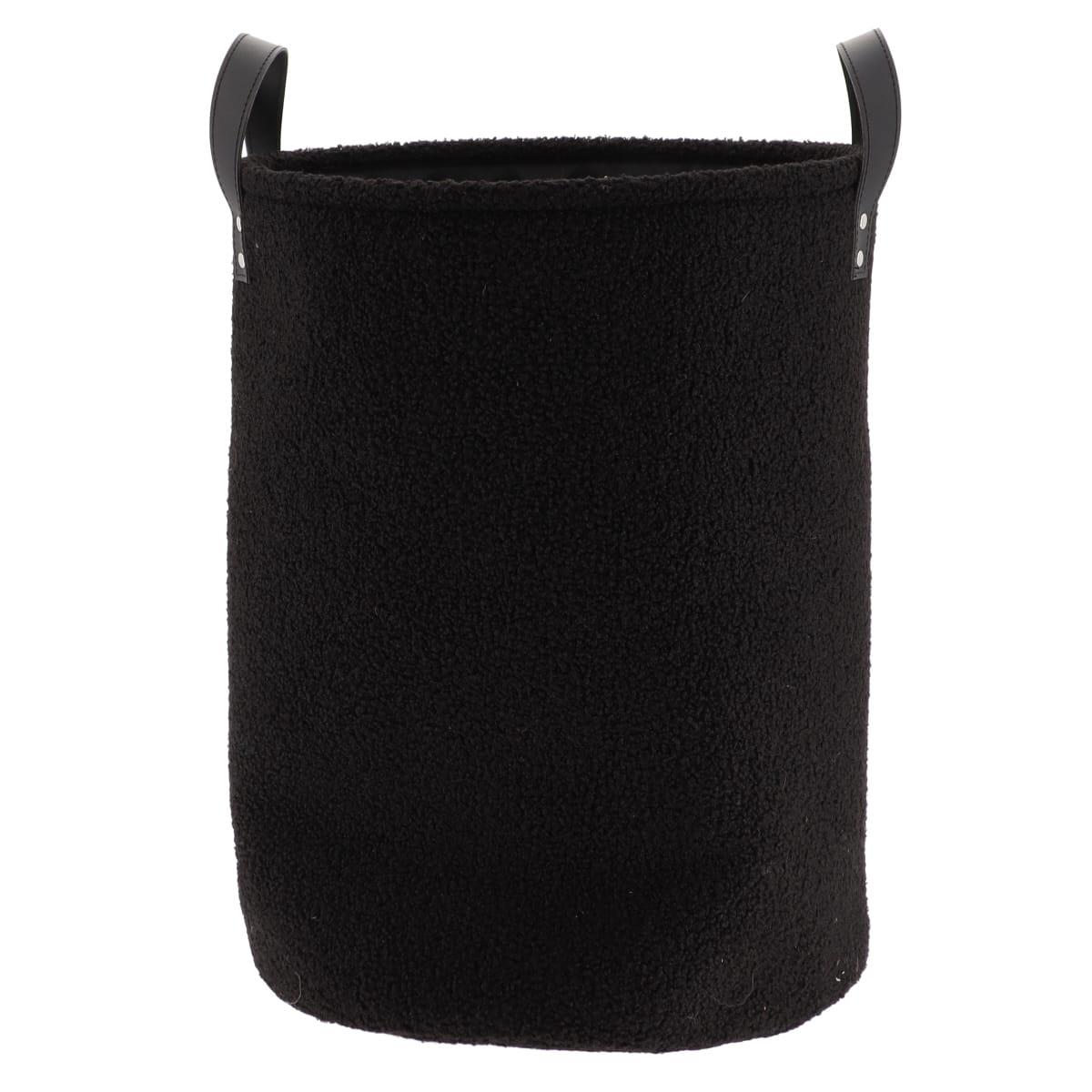PANIERE A POLYESTER FACON BOUCLETTE 35X46CM NOIR