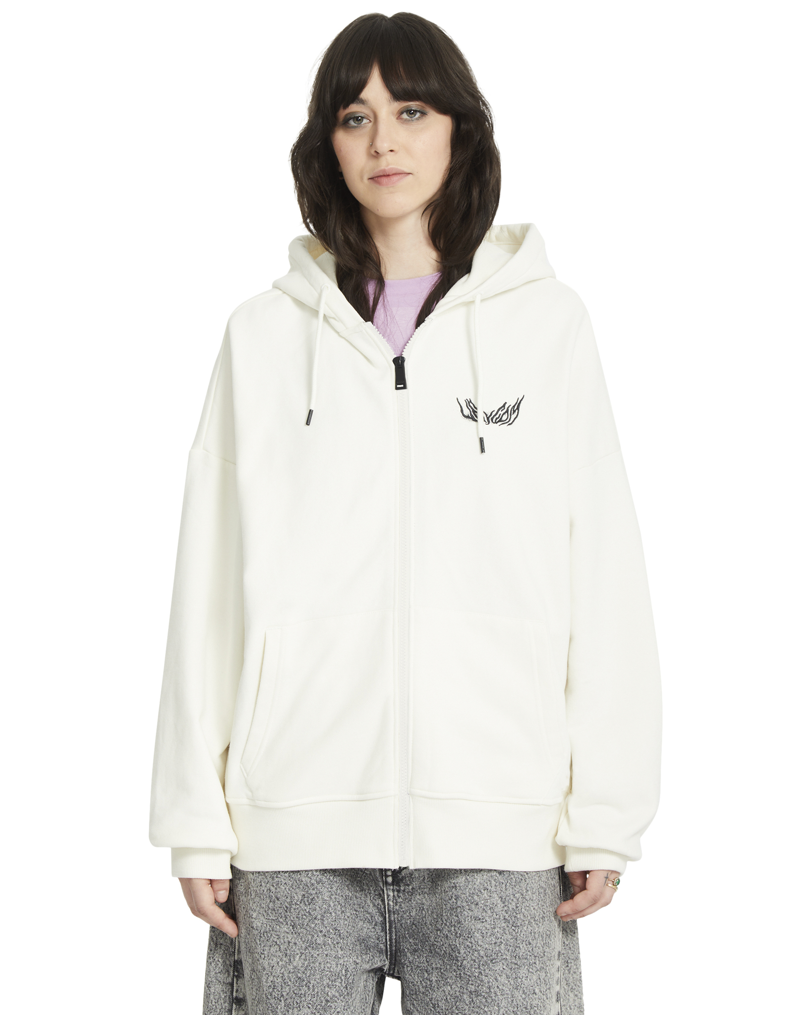 Volcom FA Alix  Zip Fleece Star White