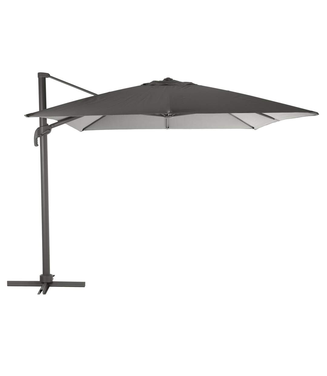 Parasol déporté carré Eléa - Inclinable - L. 300 x l. 300 cm - Gris ardoise et graphite