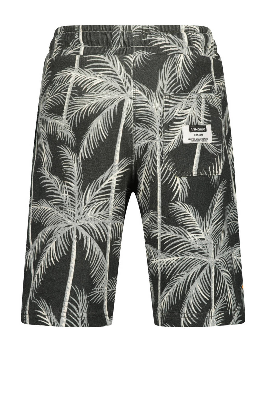 Vingino sweatshort met all over print grijsblauw/lichtgrijs