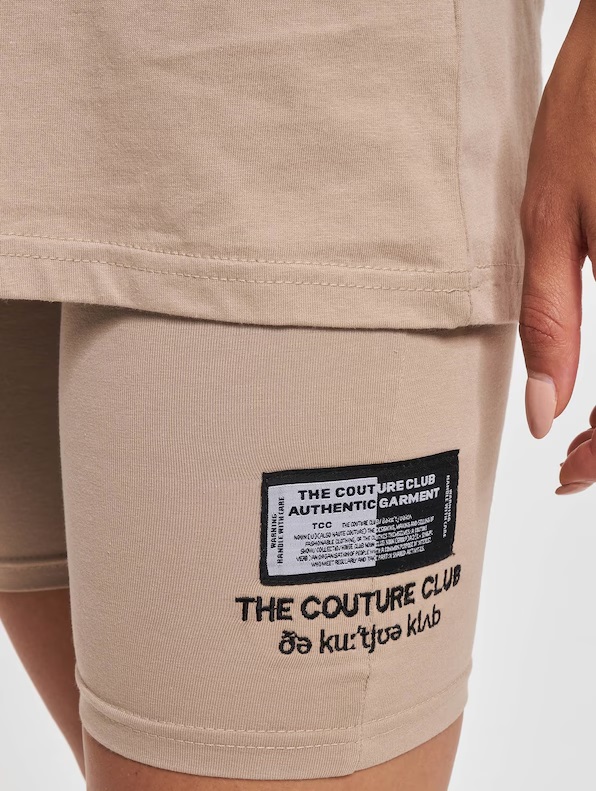 Couture Club Graphic Label Detail Cycling Korte Broek Dames Beige