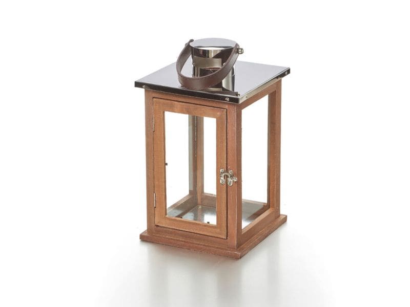 balthasar Laterne 32 cm, Dunkelbraun Holzlaterne