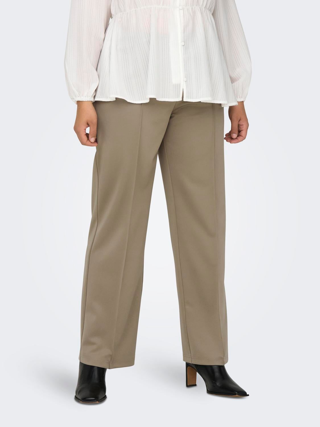 CARLAUREL Hohe Taille Gerade geschnitten Hose Weathered Teak