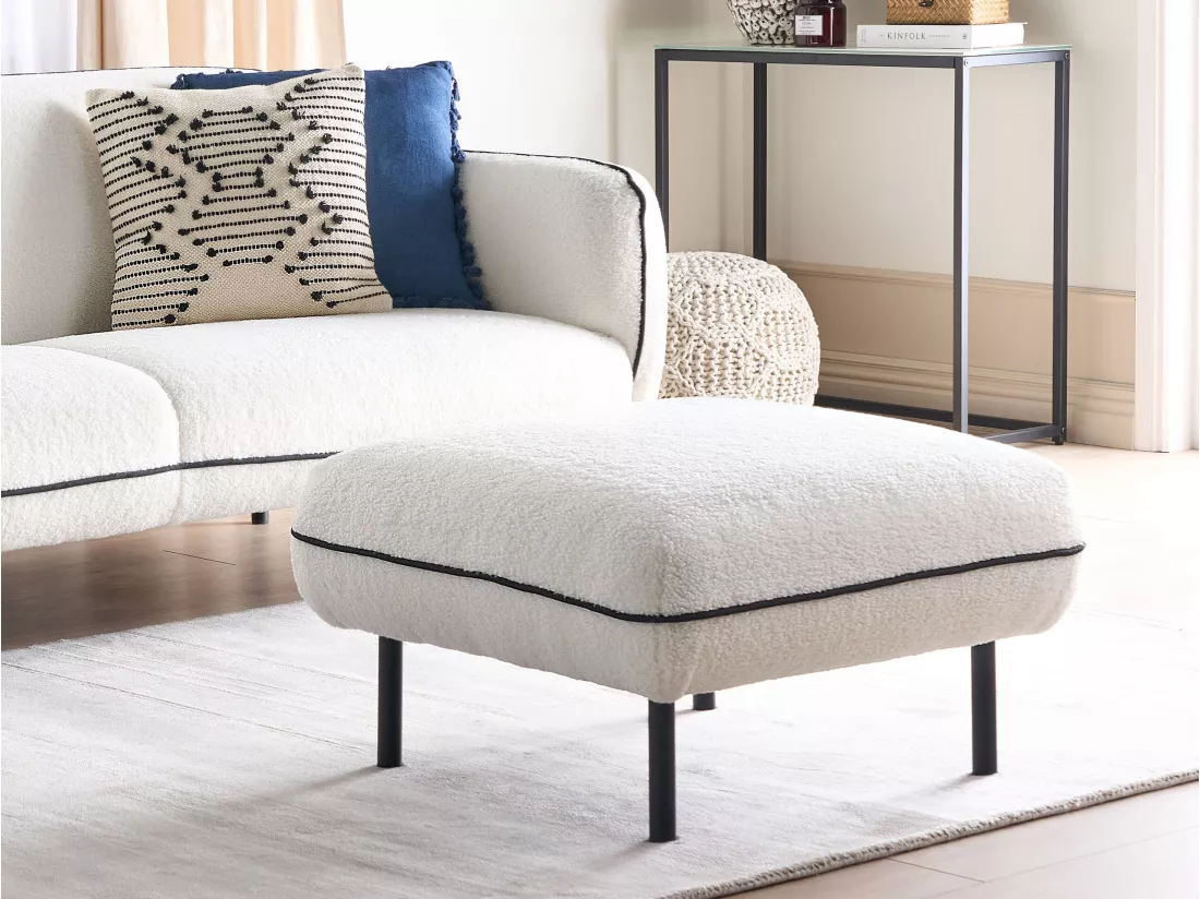 Ottoman TONSBERG Bouclé Blanc