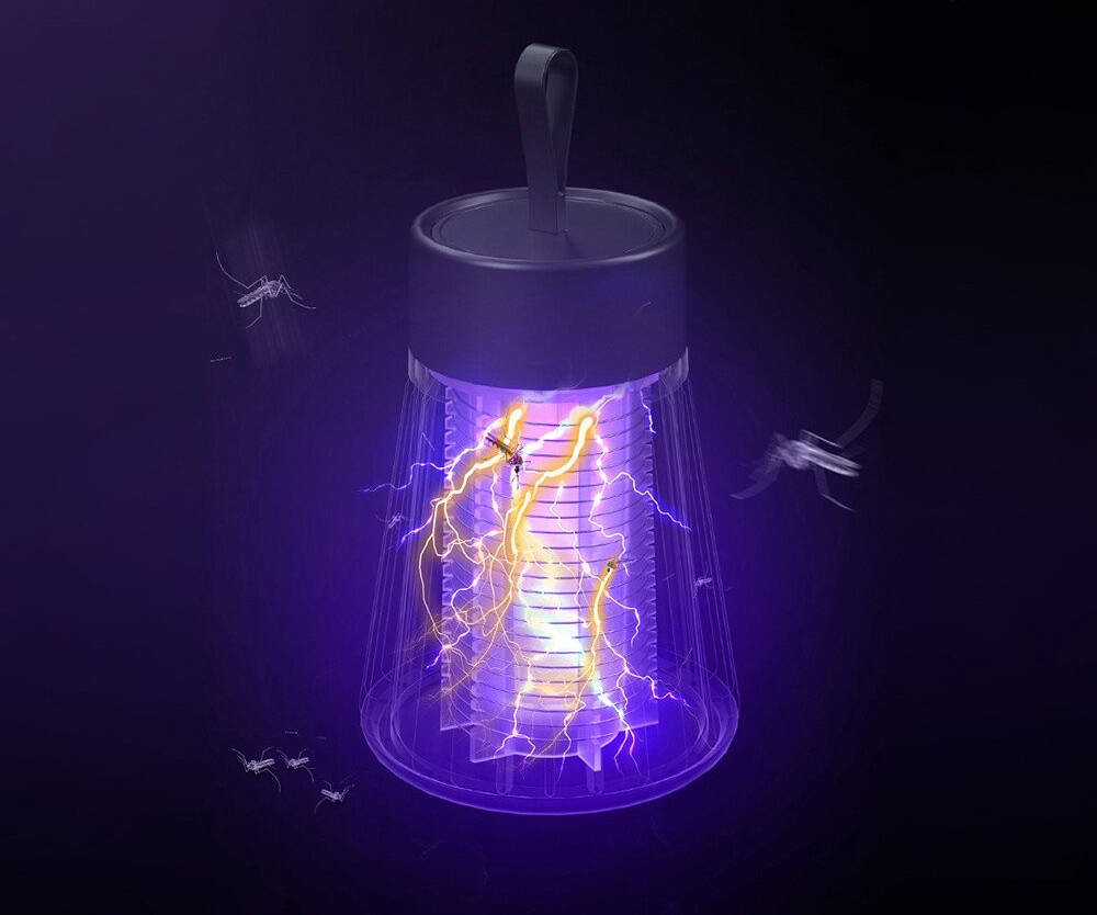 (Ø85x125mm) Elektrische USB Photokatalyse Anti Mücken Insekten Lampe Moskito Falle - Weiss