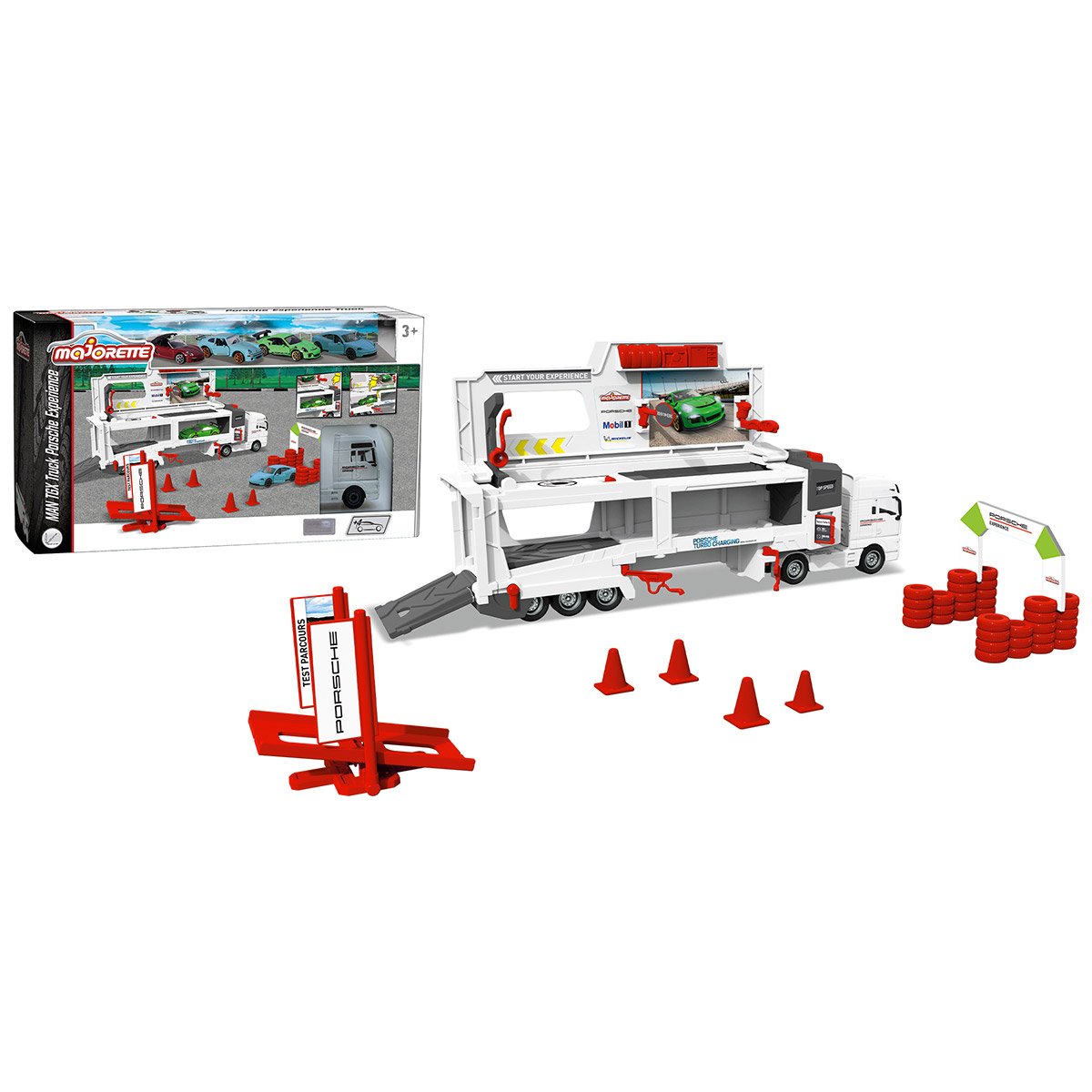 Majorette - Playset Camion Porsche + Véhicules