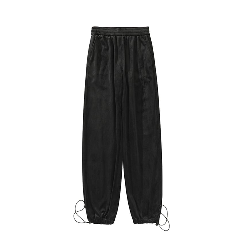 DragonRoad - Fluwelen joggingbroek met hoge taille en wijde pijpen