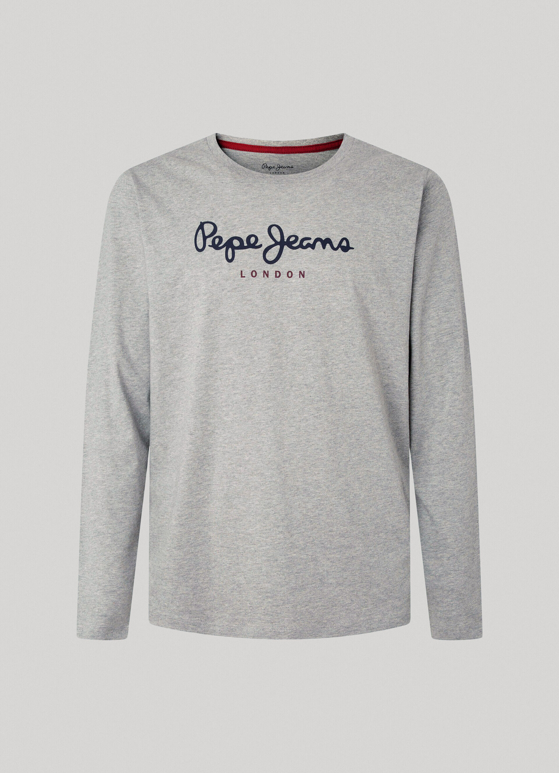 Camiseta de algodão com logotipo estampado - cinza mesclado