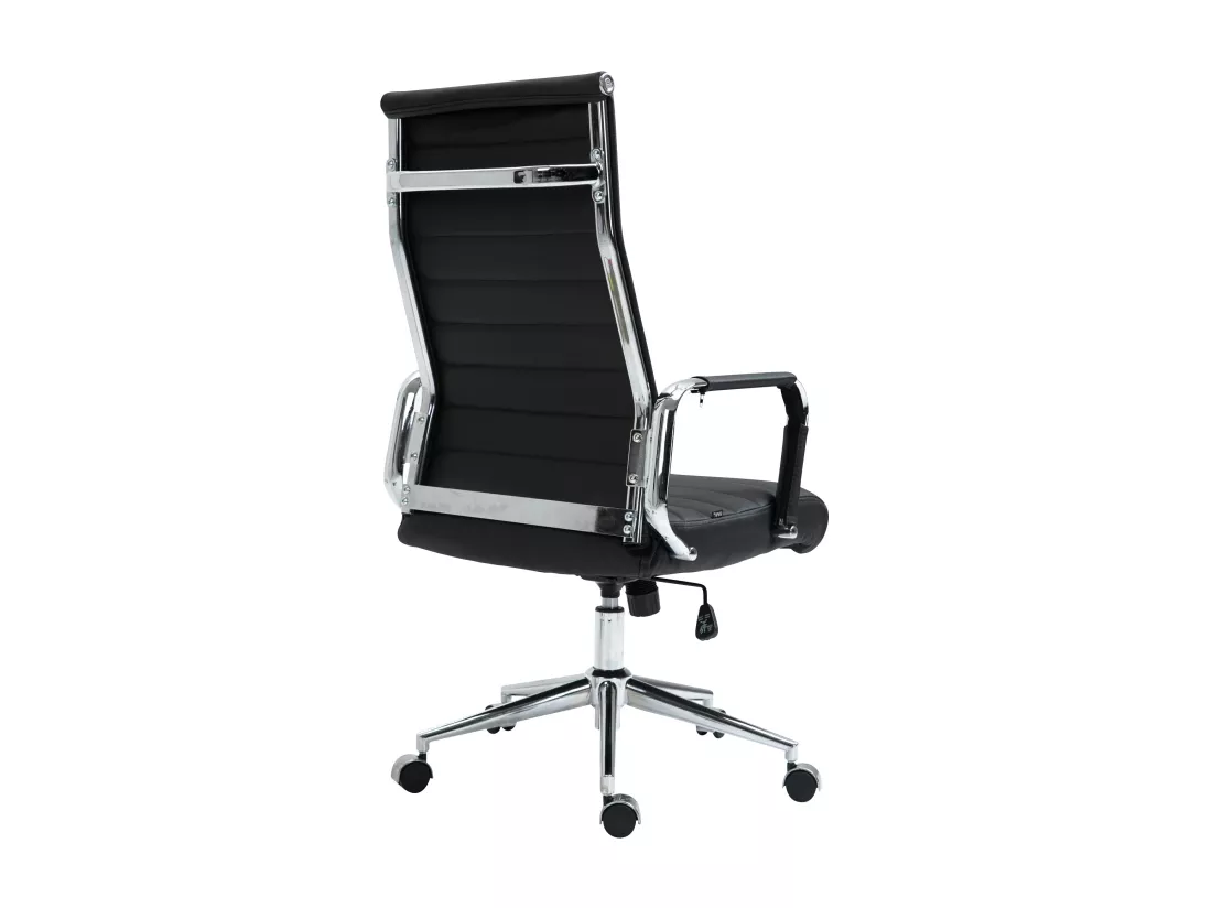 Chaise de bureau - Véritable cuir & Antique clair - Noir - Kolumbus