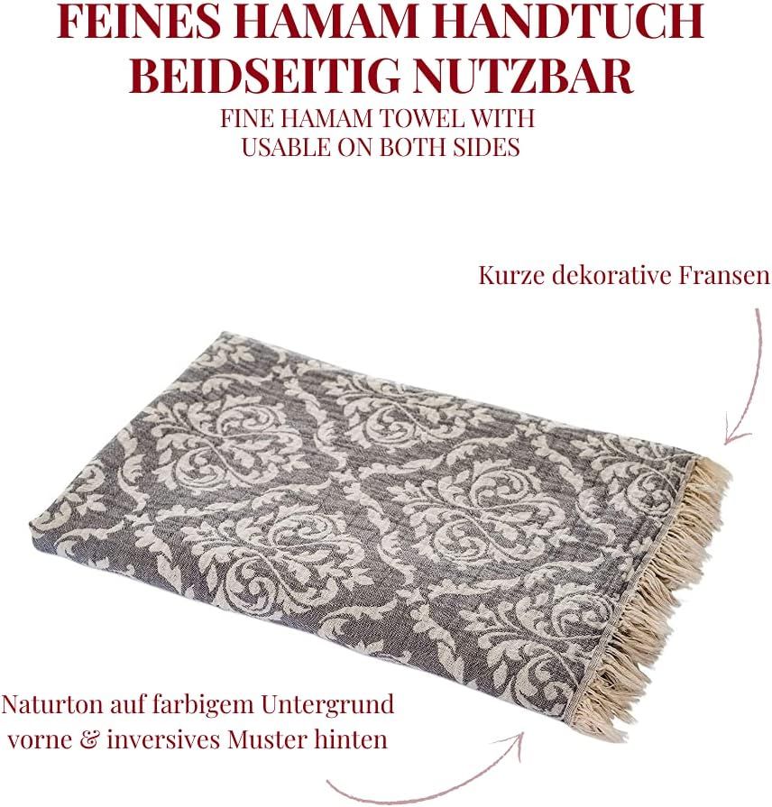 Carenesse Hamamtuch Barock 90*175 cm grau