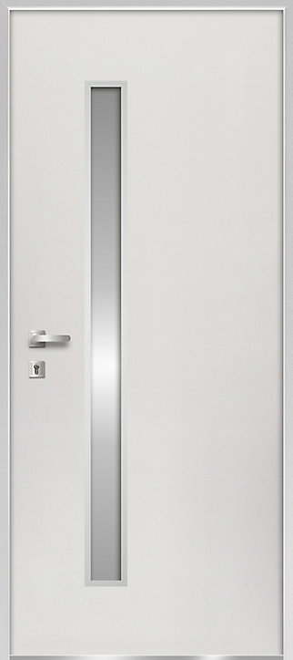 Porte d'entrée FORTIA acier blanc RAL 9003 Pasni 96 x h.218 cm poussant droit