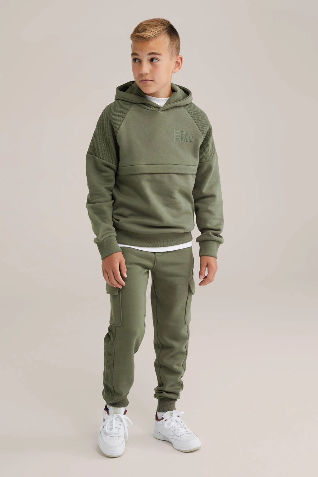 WE Fashion Blue Ridge hoodie olijfgroen