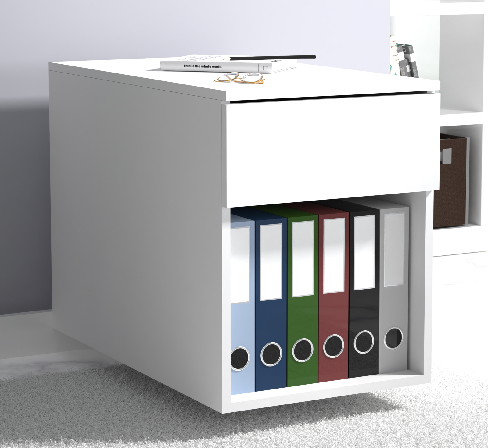 Rollcontainer DALOSA - weiß - Schublade - 39x70 cm