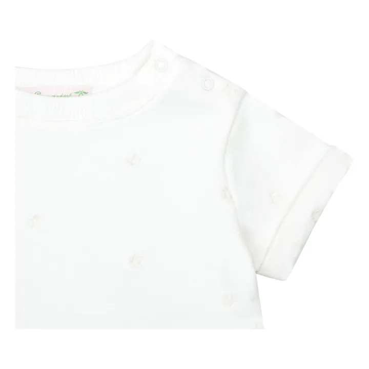 Bonpoint T-Shirt Molleton Brodé Cerises Clelie | Ecru